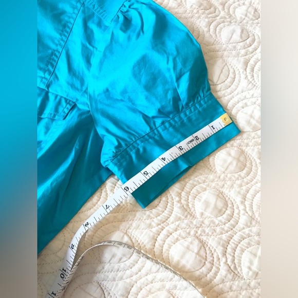 Bebe blue top with pockets, belt, & gold accent buttons in sz M. New, no tags. - Picture 9 of 12